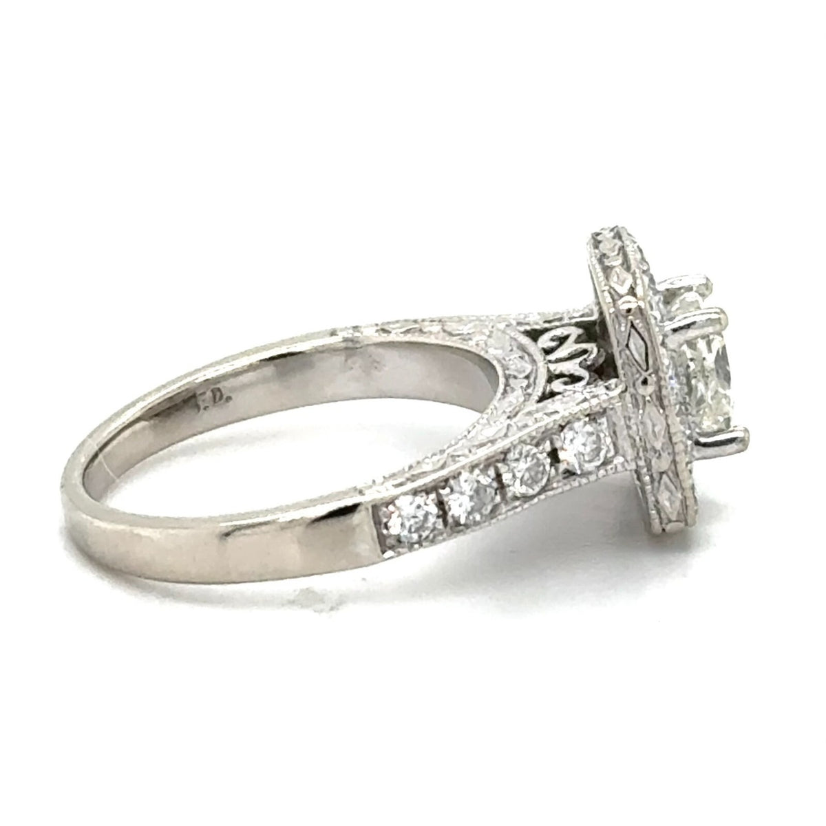 1ctw Diamond 14k White Gold Engagement Ring 4.8g Size 5.25