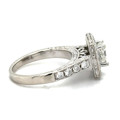 1ctw Diamond 14k White Gold Engagement Ring 4.8g Size 5.25