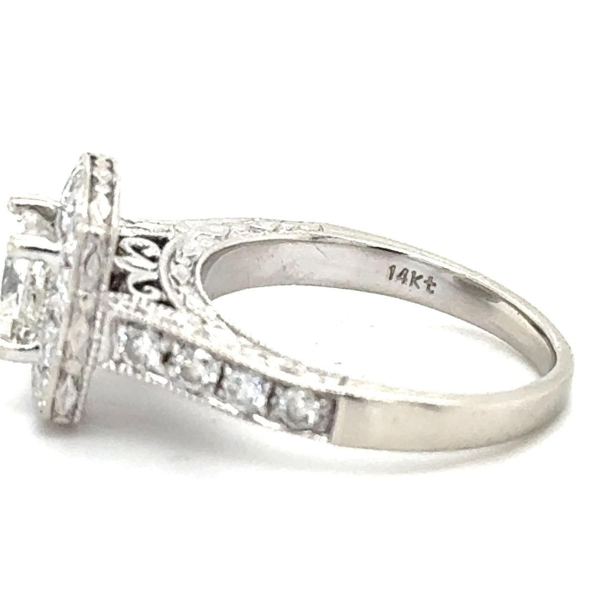 1ctw Diamond 14k White Gold Engagement Ring 4.8g Size 5.25