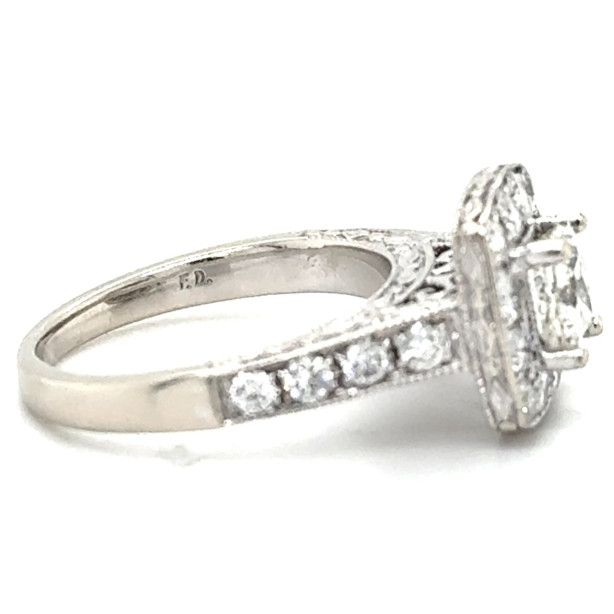 1ctw Diamond 14k White Gold Engagement Ring 4.8g Size 5.25