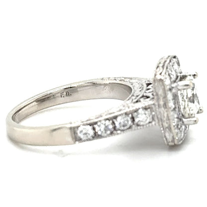 1ctw Diamond 14k White Gold Engagement Ring 4.8g Size 5.25