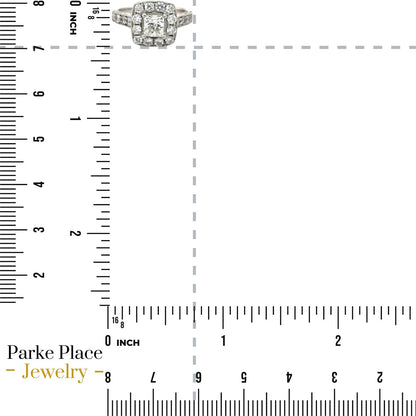1ctw Diamond 14k White Gold Engagement Ring 4.8g Size 5.25