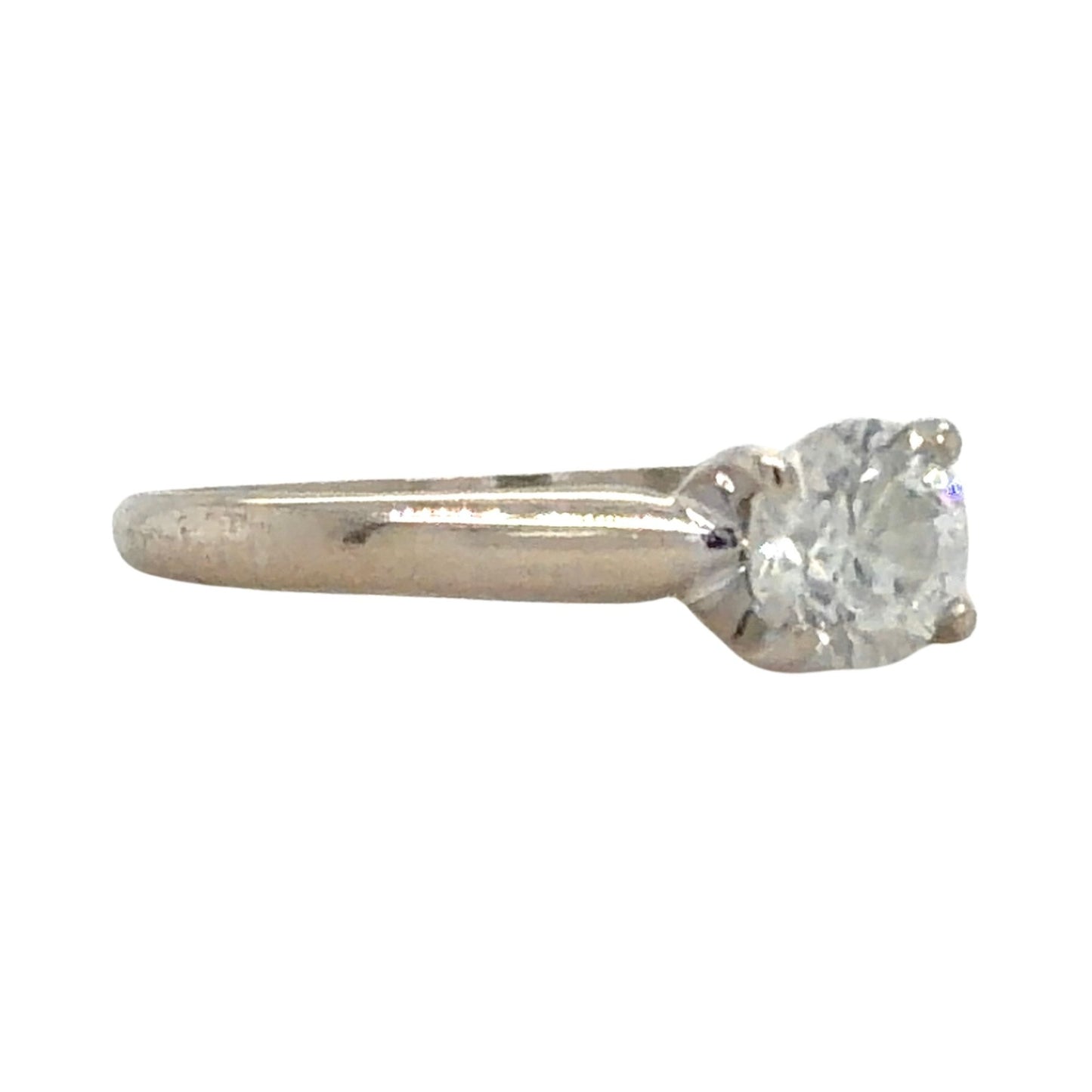 1/2ct Diamond Solitaire 10k White Gold Engagement Ring 2g Size 5