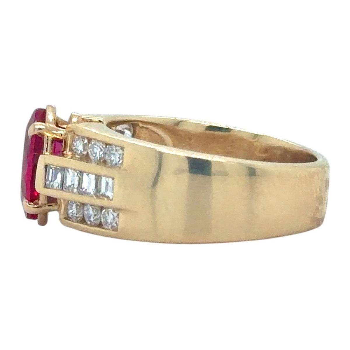 1.25ctw Ruby & Diamond 14k Yellow Gold Ring 7.9g Size 6.25