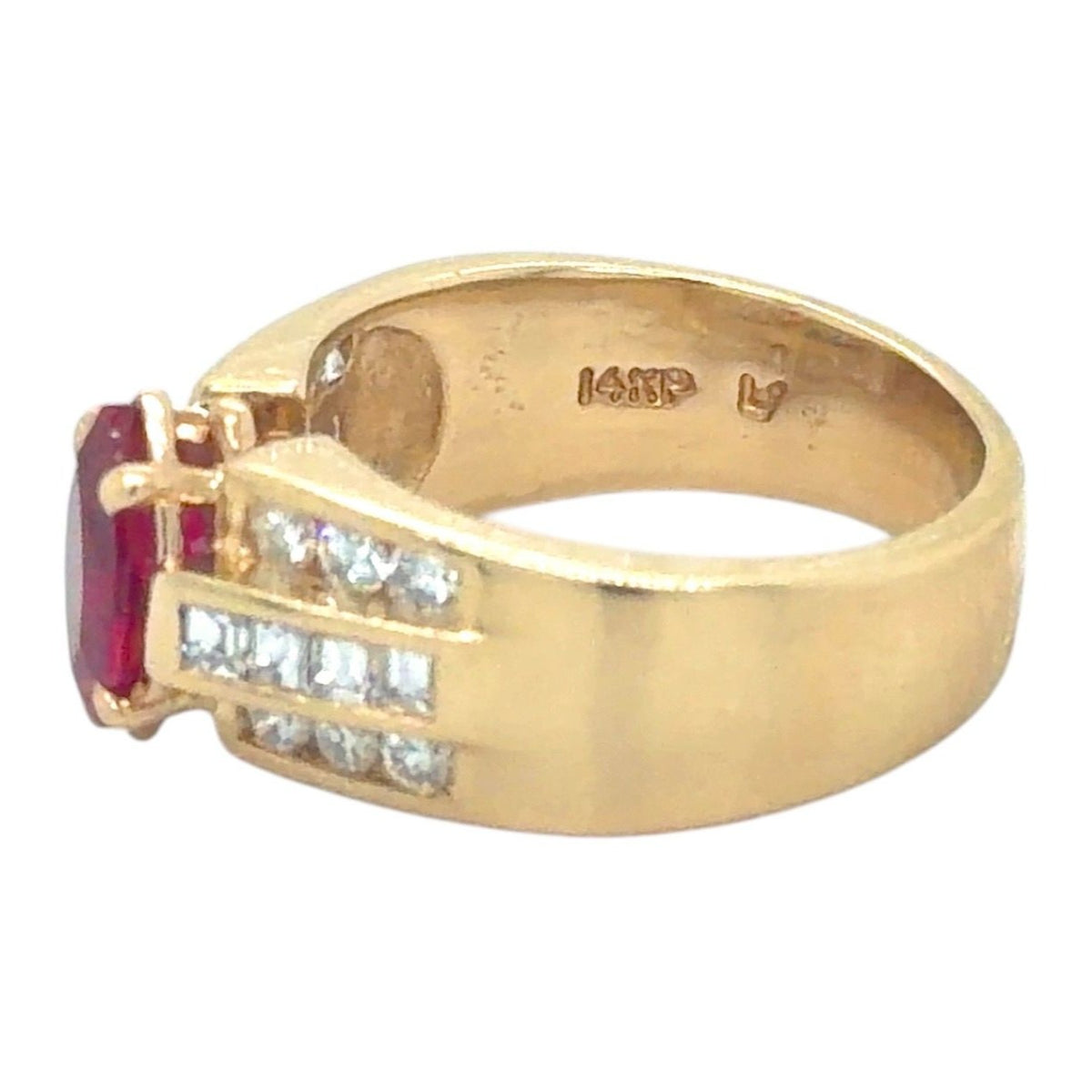 1.25ctw Ruby & Diamond 14k Yellow Gold Ring 7.9g Size 6.25