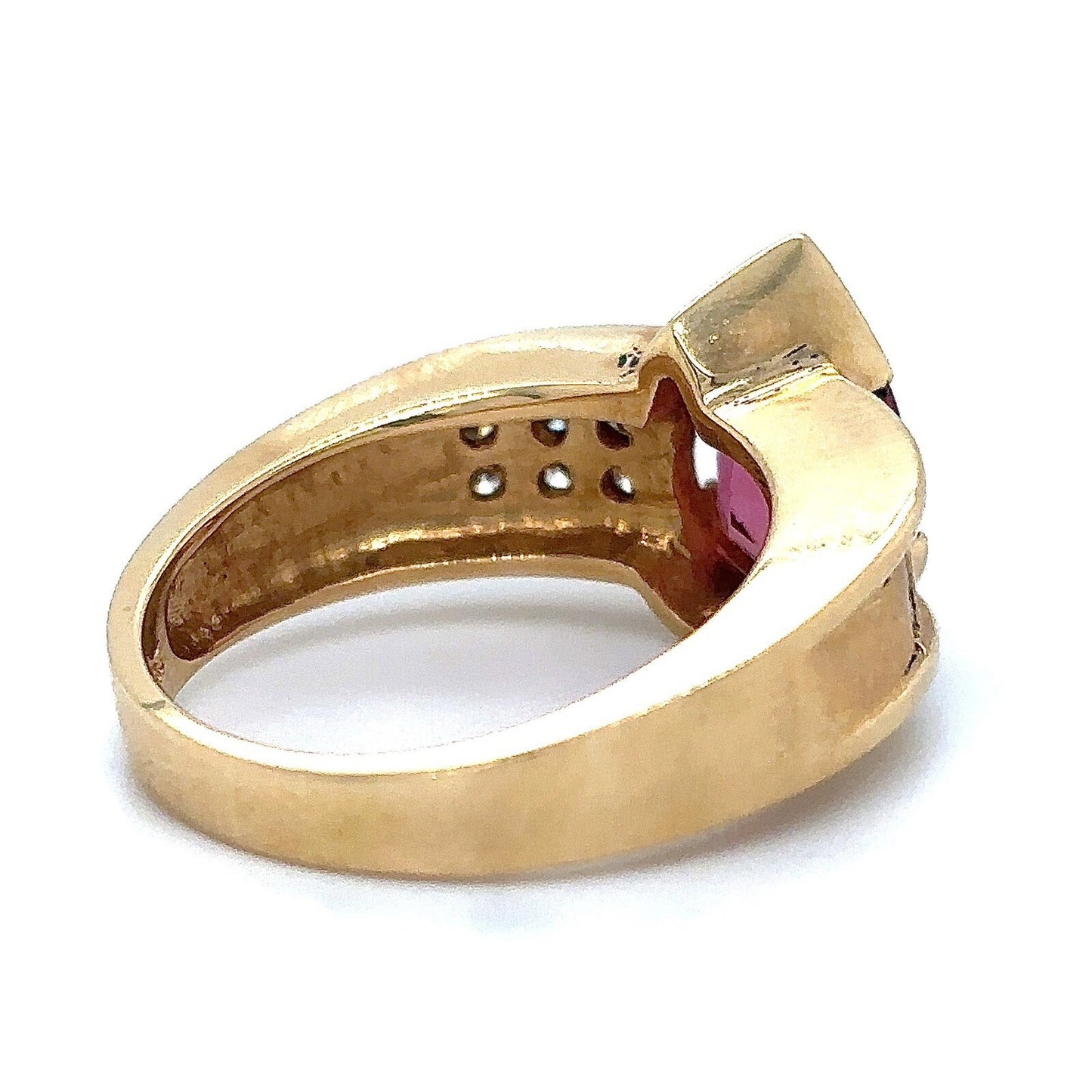 Created Pink Tourmaline Ring REAL Solid 14k Yellow Gold 8.0g Size 7