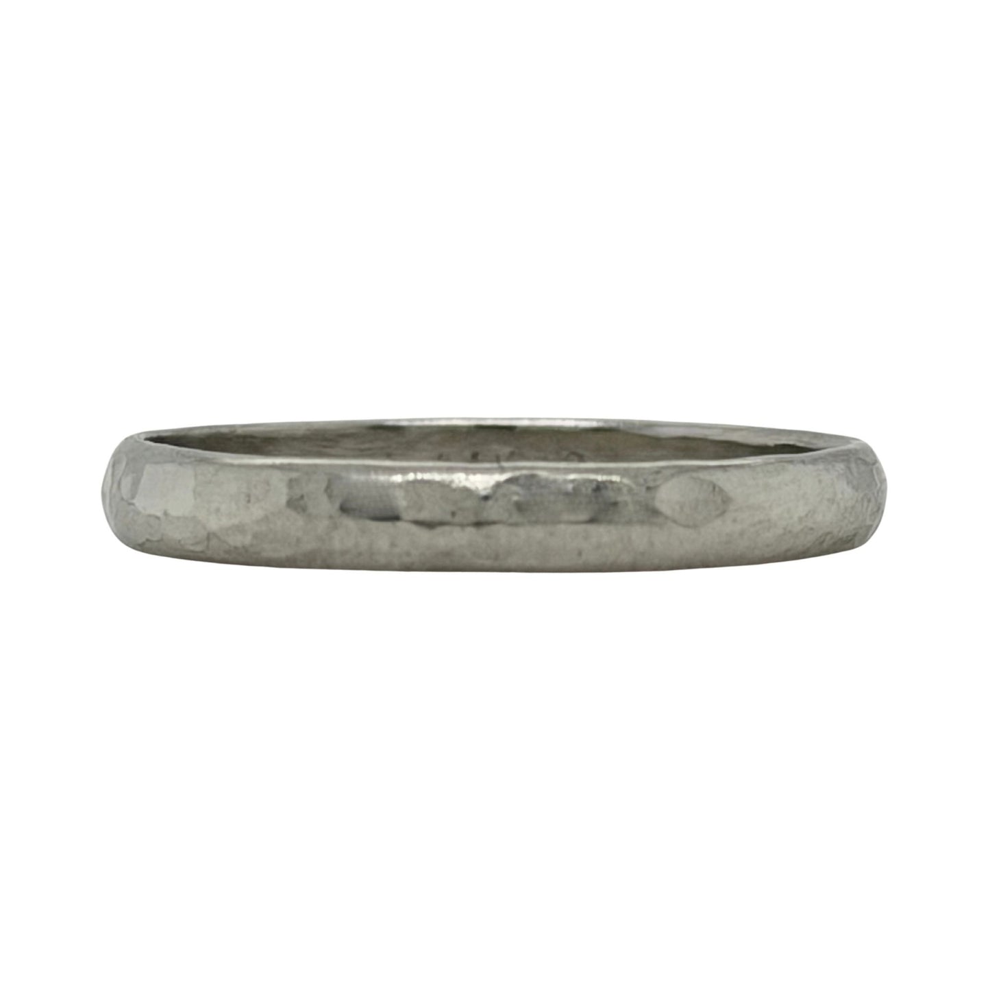 2.8mm 14k White Gold Hammered Finish Band Ring 2.2g Size 8.75