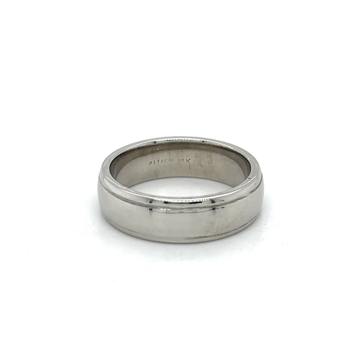 6.2mm Wedding Band Ring 14k White Gold 8.7g Size 8.25