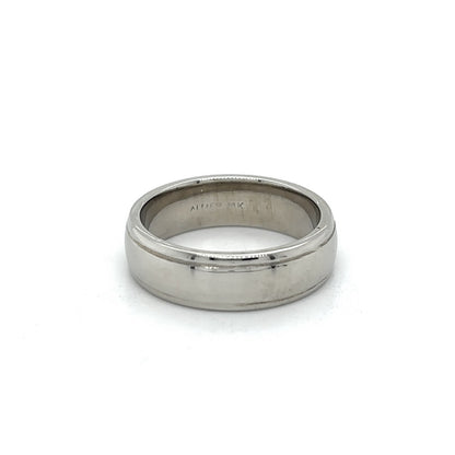 6.2mm Wedding Band Ring 14k White Gold 8.7g Size 8.25