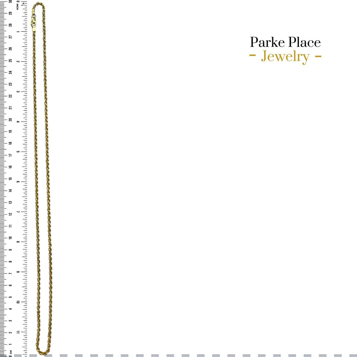 2.5mm 14K Yellow Gold Rope Chain Necklace 24" 12.9g