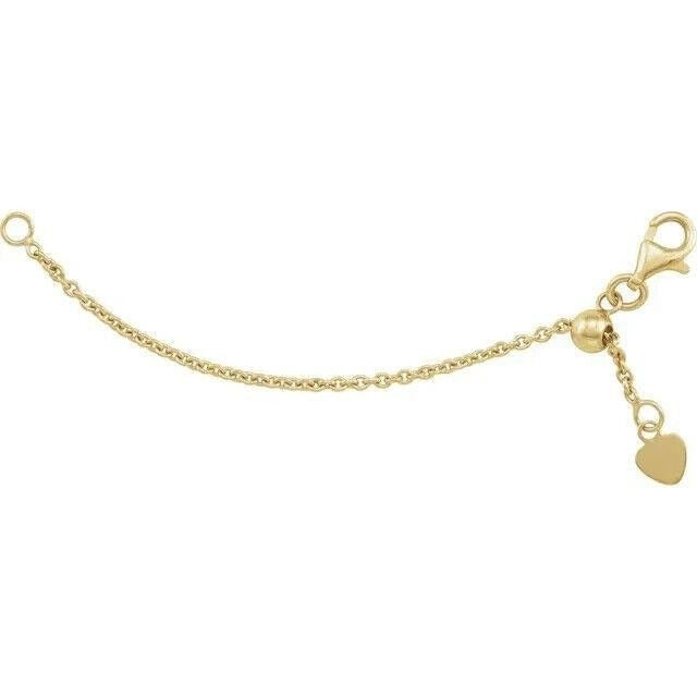 14K Gold 1.5 mm Adjustable 3 Inch Cable Necklace Bracelet Chain Extender