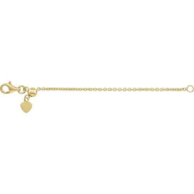14K Gold 1.5 mm Adjustable 3 Inch Cable Necklace Bracelet Chain Extender