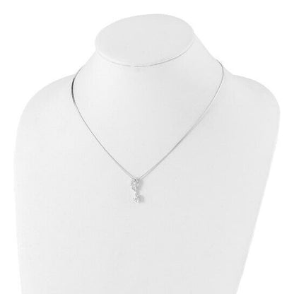 Sterling Silver 925 Heart Pendant Necklace With Cubic Zirconia Stone
