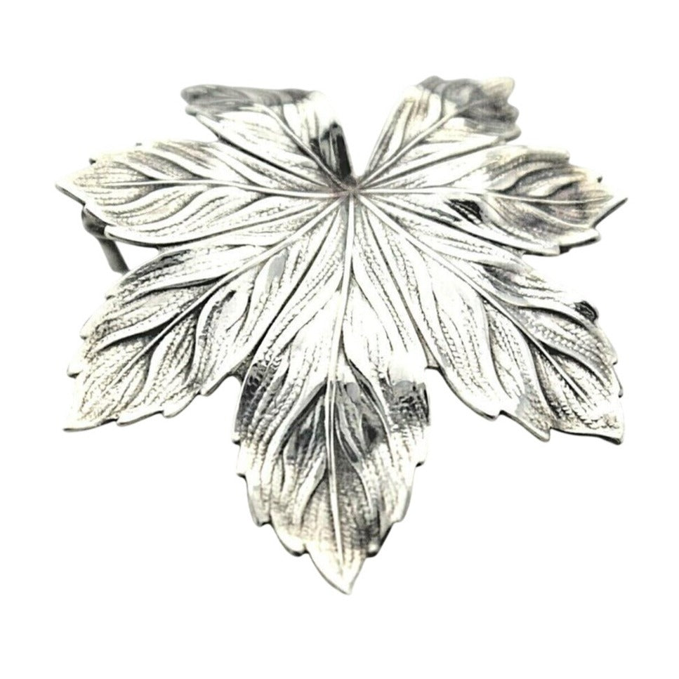 Vintage Leaf Brooch .925 Sterling Silver 4.2g