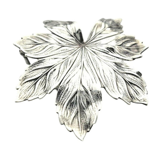 Vintage Leaf Brooch .925 Sterling Silver 4.2g