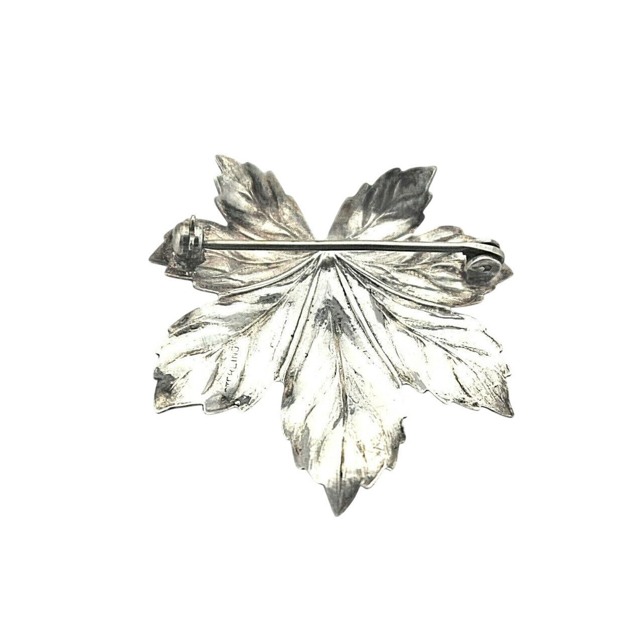 Vintage Leaf Brooch .925 Sterling Silver 4.2g