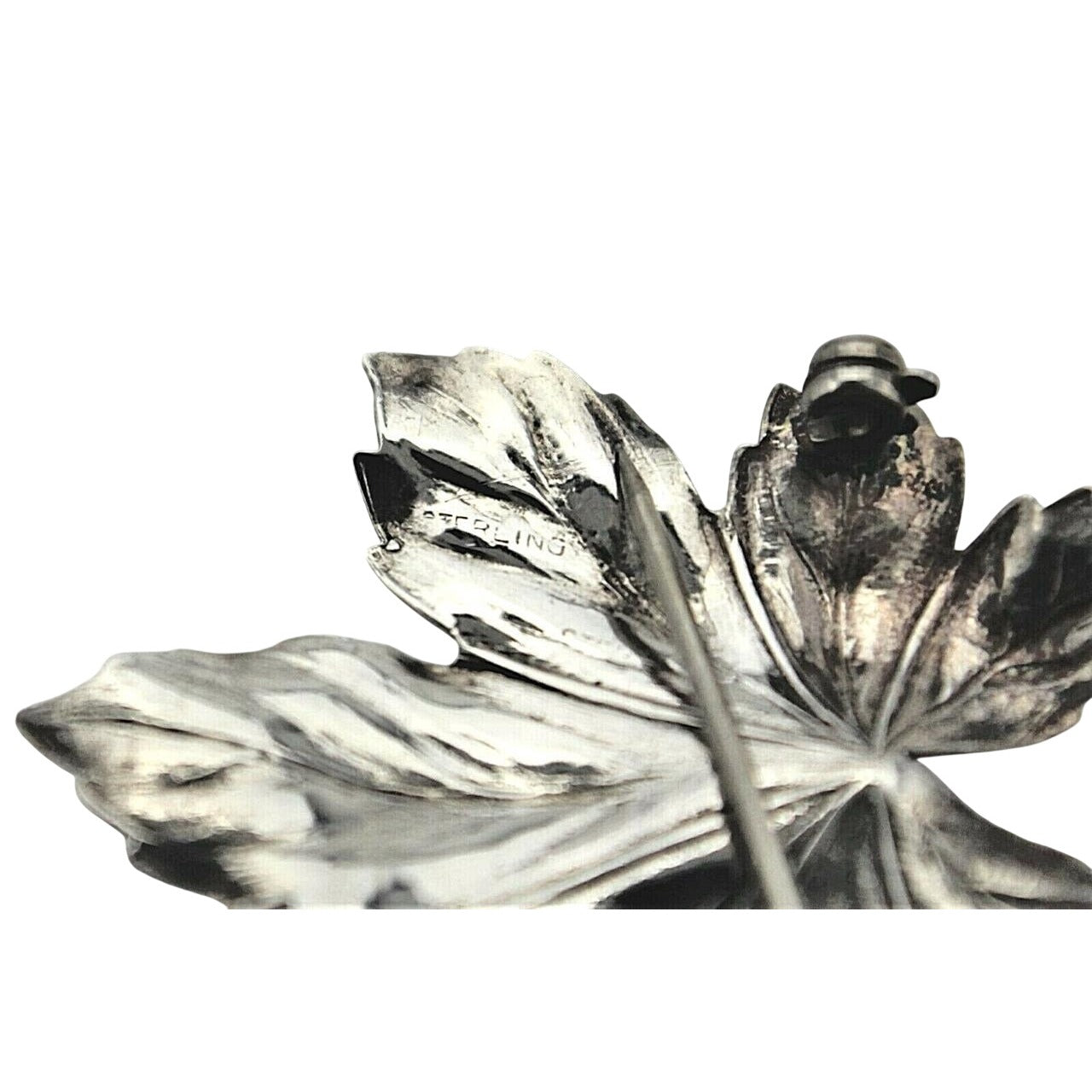 Vintage Leaf Brooch .925 Sterling Silver 4.2g