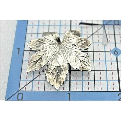 Vintage Leaf Brooch .925 Sterling Silver 4.2g
