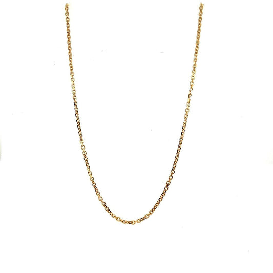 Real Solid 14K Yellow Gold 1mm Cable Chain Necklace 18 Inch 4.3g