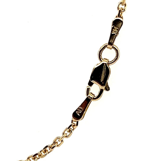 Real Solid 14K Yellow Gold 1mm Cable Chain Necklace 18 Inch 4.3g