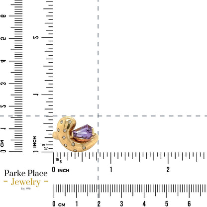 Amethyst & Diamond 14k Yellow Gold Ring 4.0g Size 7.25