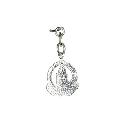 Sterling Silver Enameled Lit Holiday Candle Charm 925