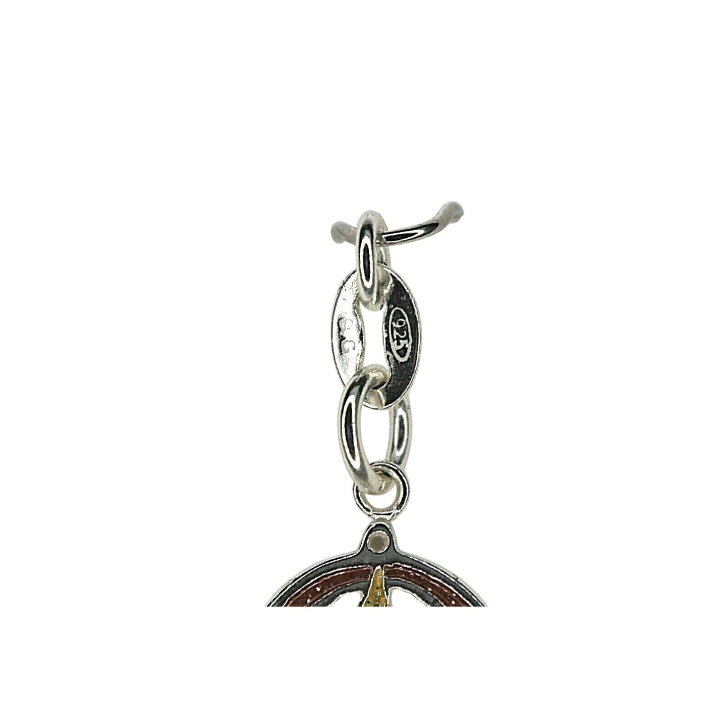 Sterling Silver Enameled Lit Holiday Candle Charm 925