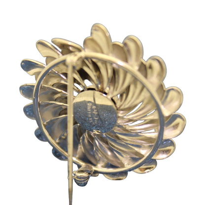 Sterling Silver Flower Pin Brooch .925 8.8g