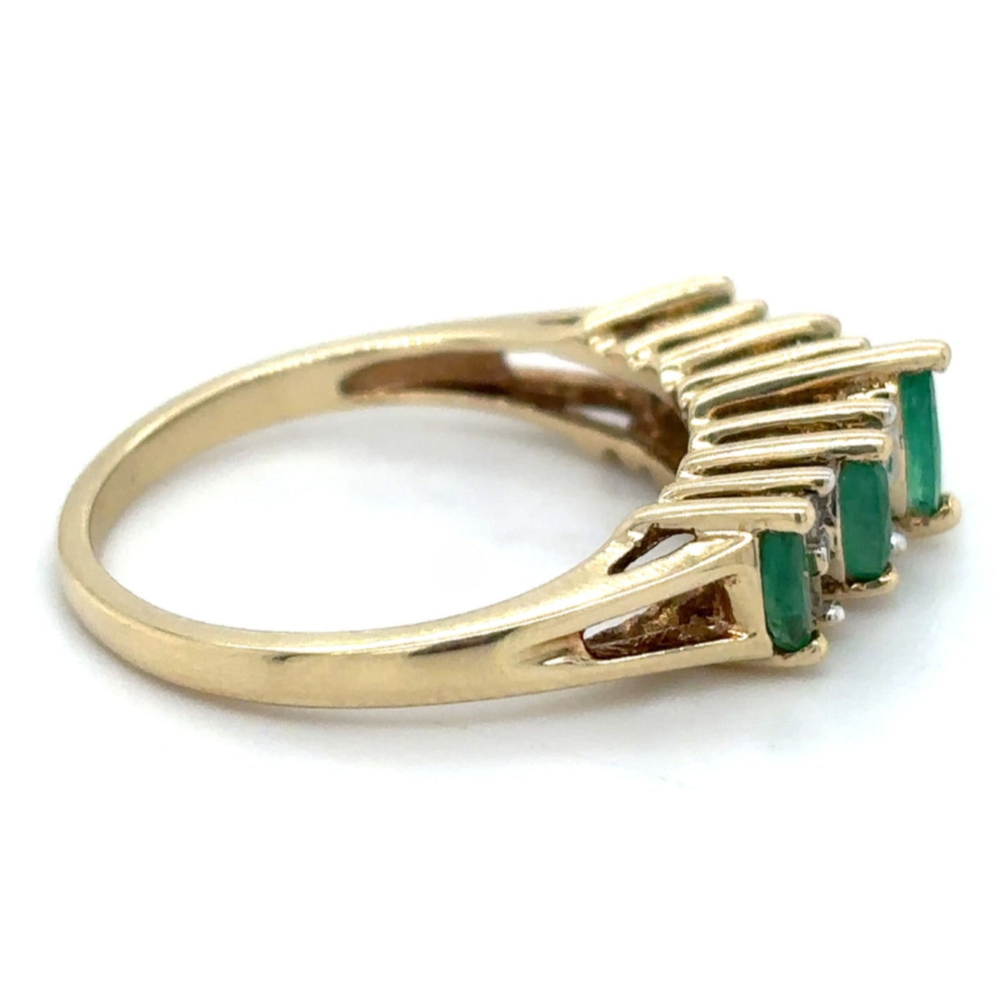 1/3ctw Emerald & Diamond 10k Yellow Gold Ring 2.8g Size 7