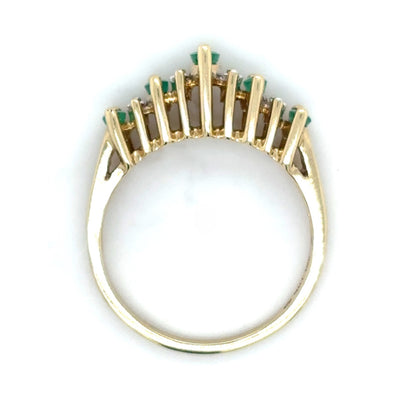 1/3ctw Emerald & Diamond 10k Yellow Gold Ring 2.8g Size 7