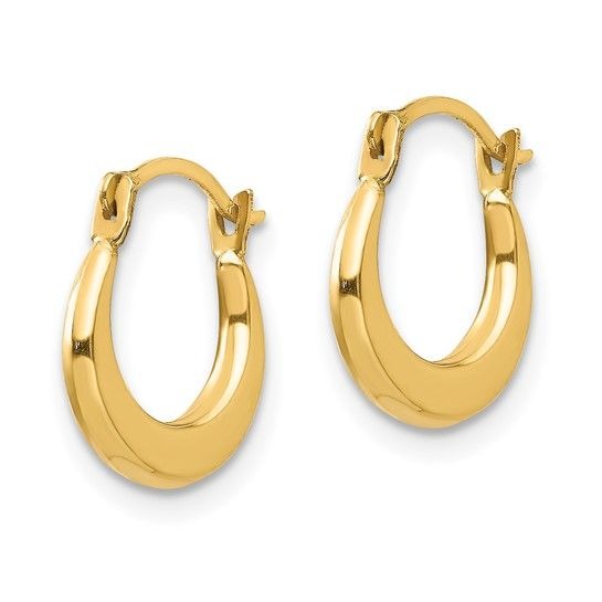14K Yellow Gold Small Hoop Earrings 10mm x 12mm