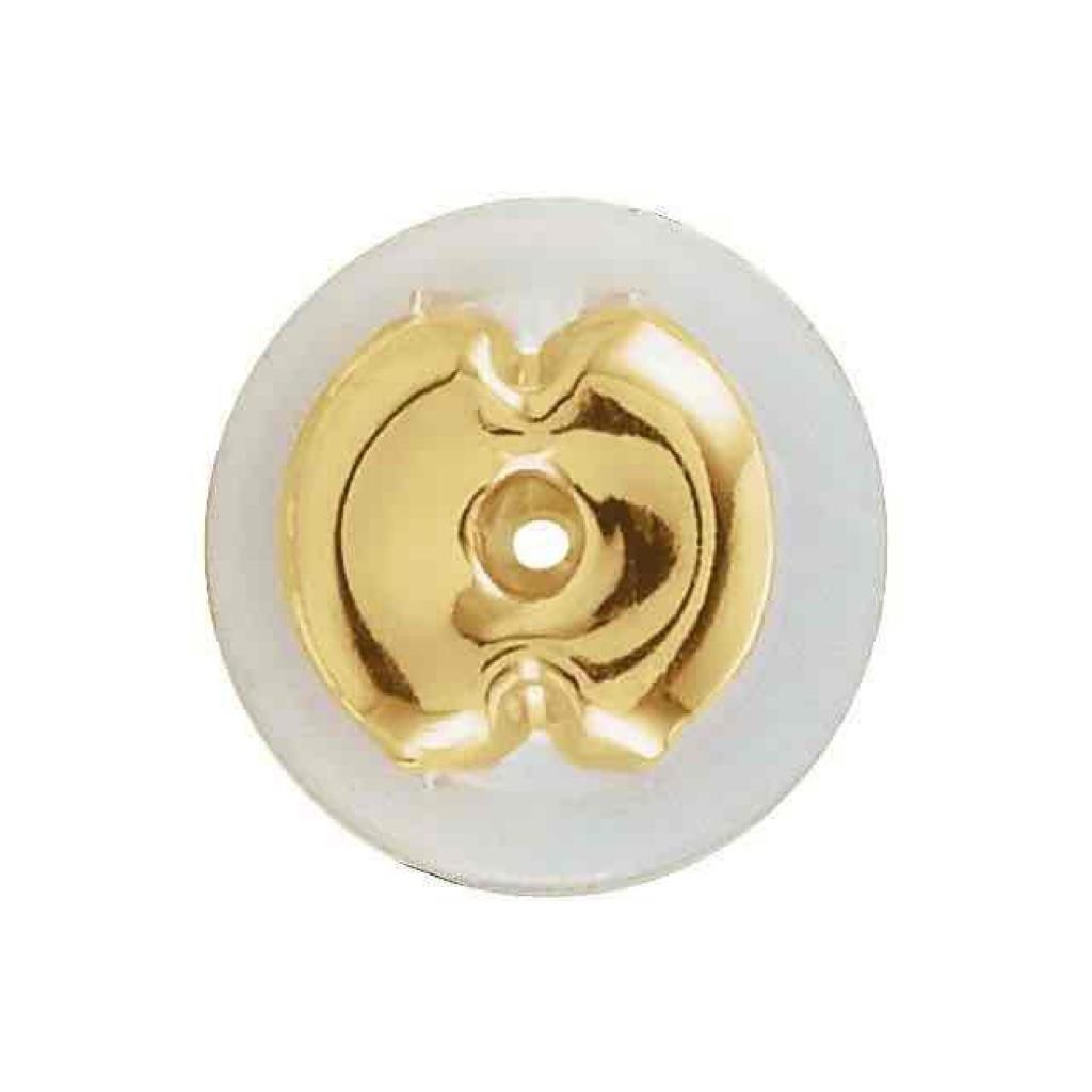 14K Yellow Gold Silicone Padded Friction Earring Back 5.5 mm Pad (single)