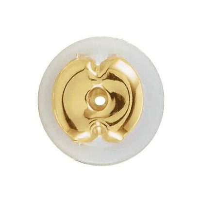 14K Yellow Gold Silicone Padded Friction Earring Back 5.5 mm Pad (single)