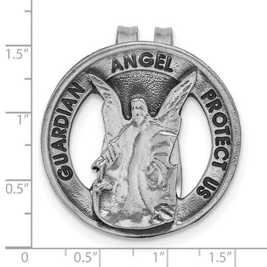 Silver-tone GUARDIAN ANGEL PROTECT US Visor Clip