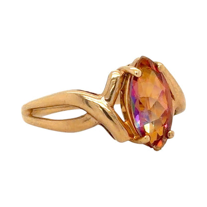 Multi-Color Topaz Solitaire 10k Yellow Gold Ring 2.9g Size 7.25