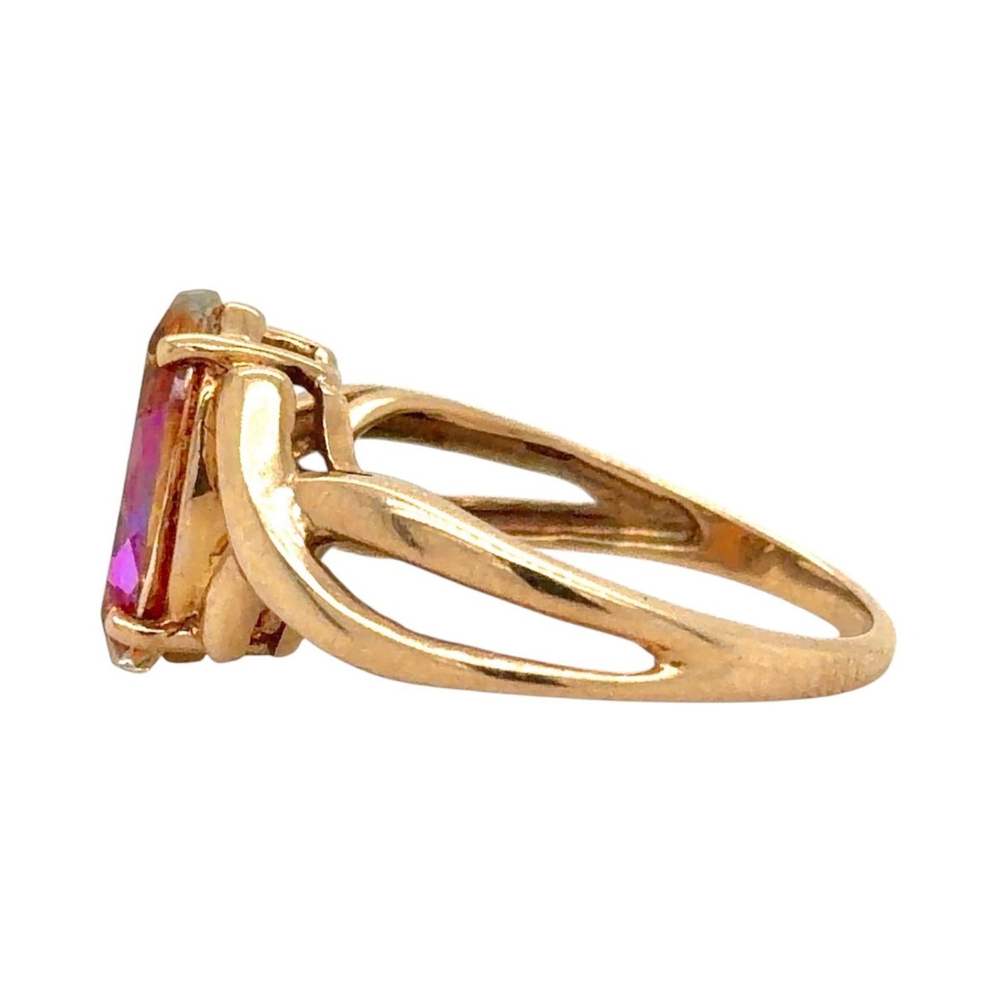 Multi-Color Topaz Solitaire 10k Yellow Gold Ring 2.9g Size 7.25