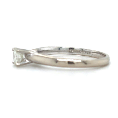 1/3ct Diamond Solitaire 14k White Gold Size 5 Band 1.8g