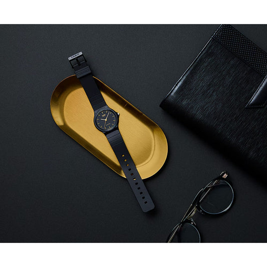 Casio Quartz Black Resin Band Water-Resistant Watch