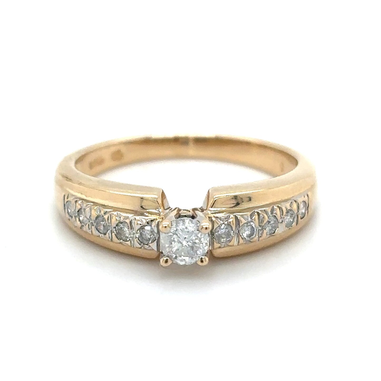 14K Yellow Gold 1/4ctw Diamond Engagement 3.3g  Ring Size 7