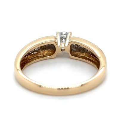 14K Yellow Gold 1/4ctw Diamond Engagement 3.3g  Ring Size 7