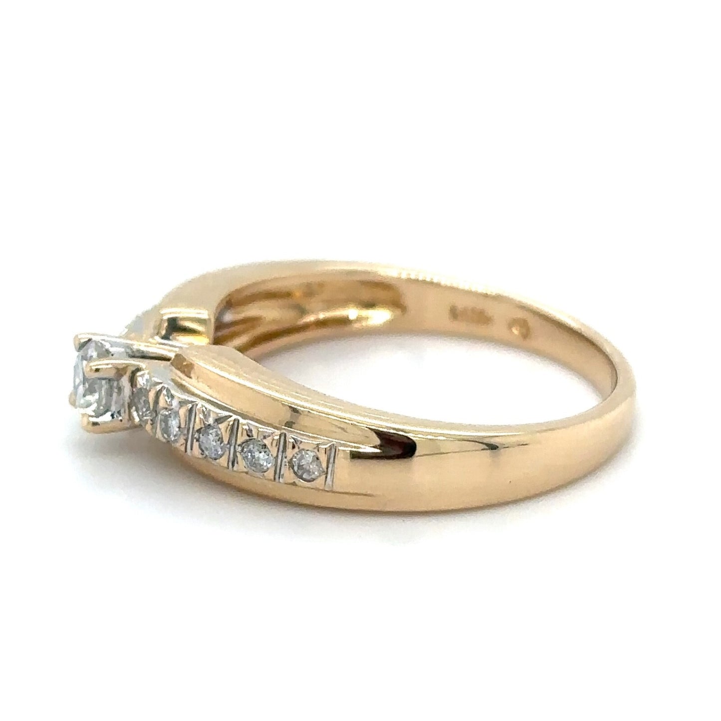 14K Yellow Gold 1/4ctw Diamond Engagement 3.3g  Ring Size 7