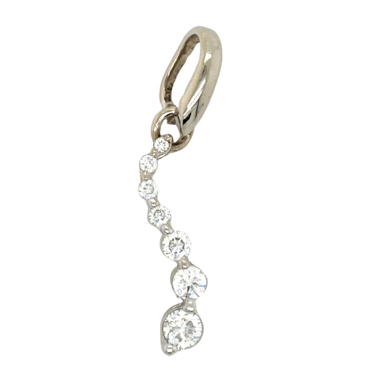 14k White Gold 1/2ctw Diamond Journey Pendant 1.9g