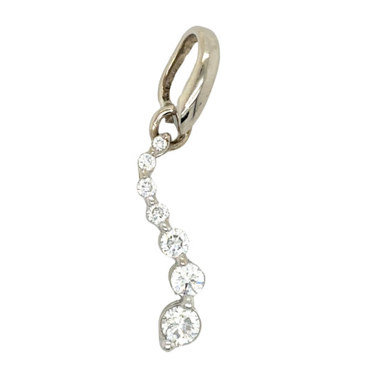 14k White Gold 1/2ctw Diamond Journey Pendant 1.9g