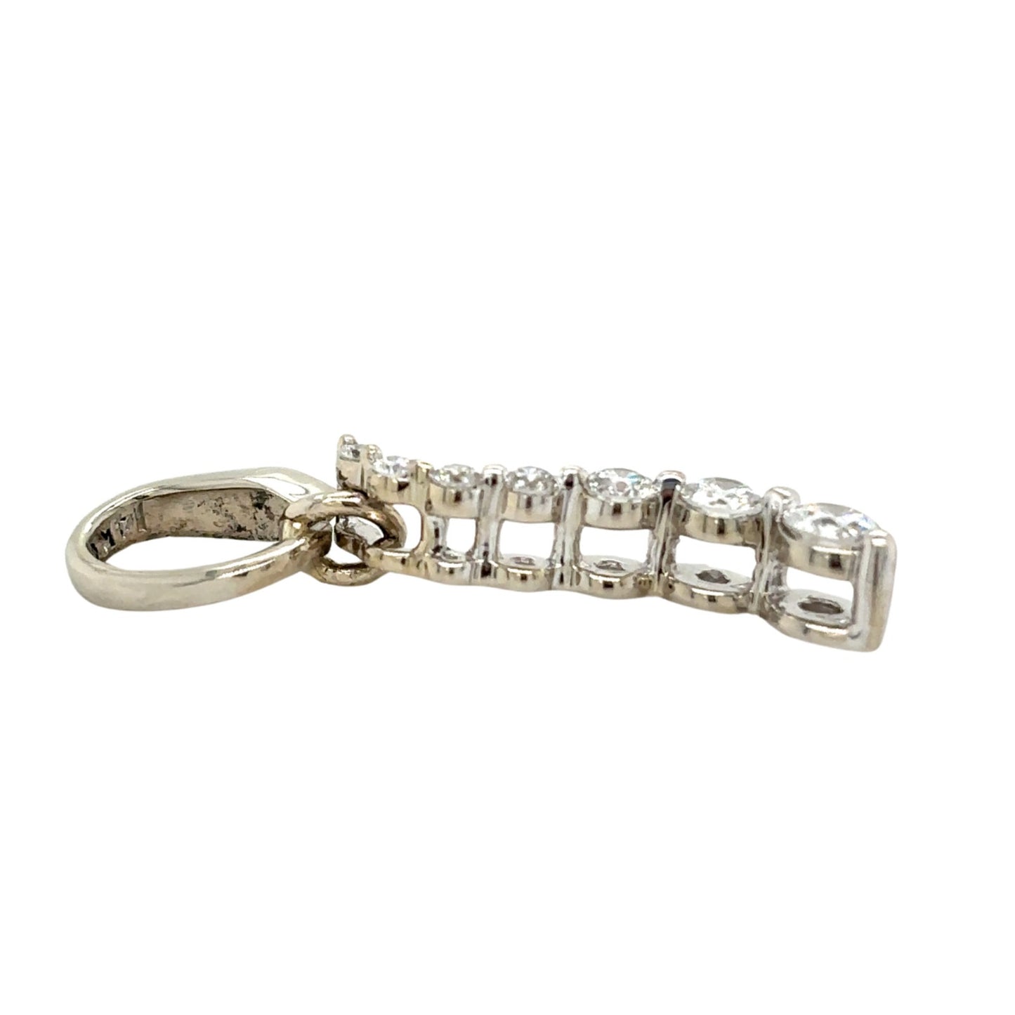 14k White Gold 1/2ctw Diamond Journey Pendant 1.9g