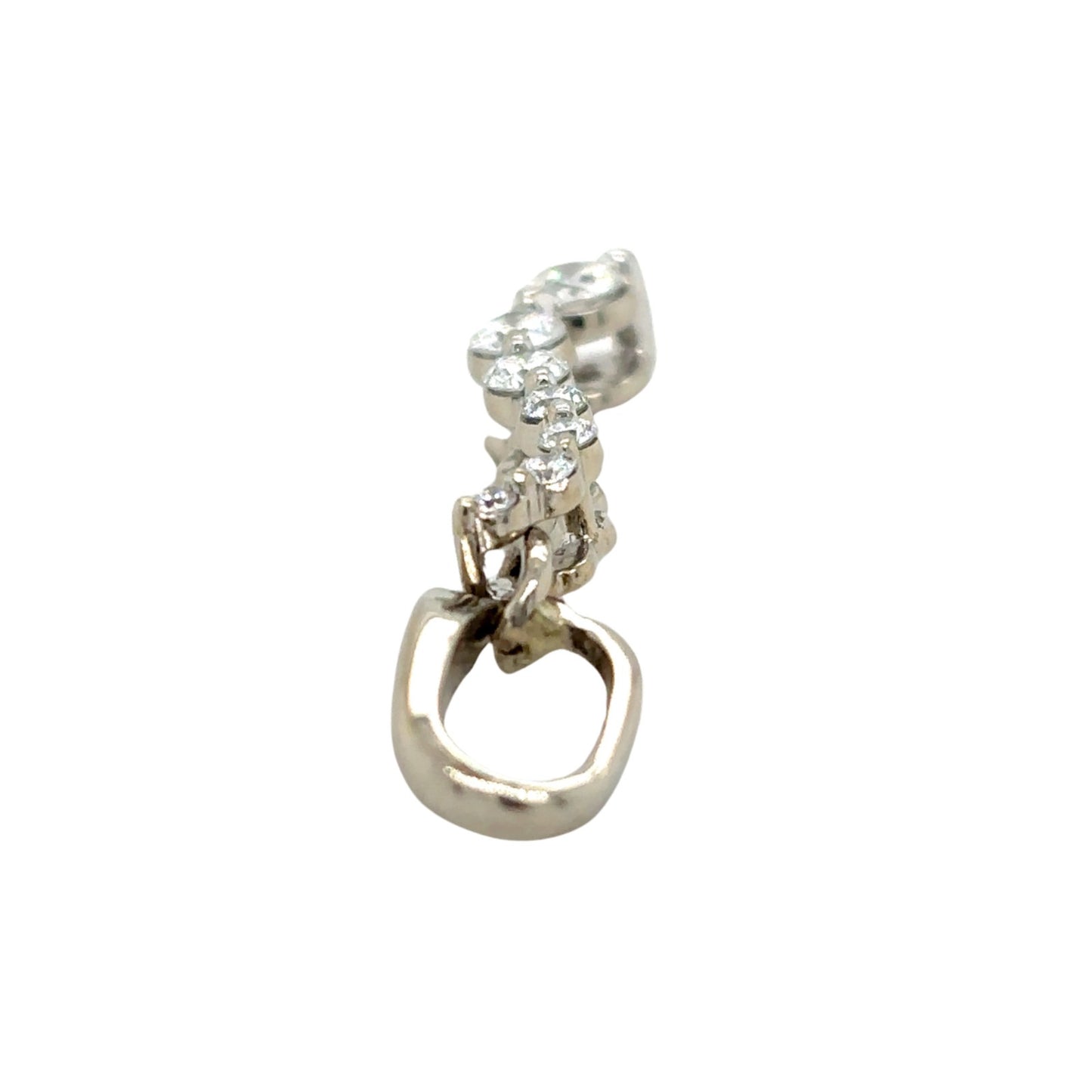 14k White Gold 1/2ctw Diamond Journey Pendant 1.9g