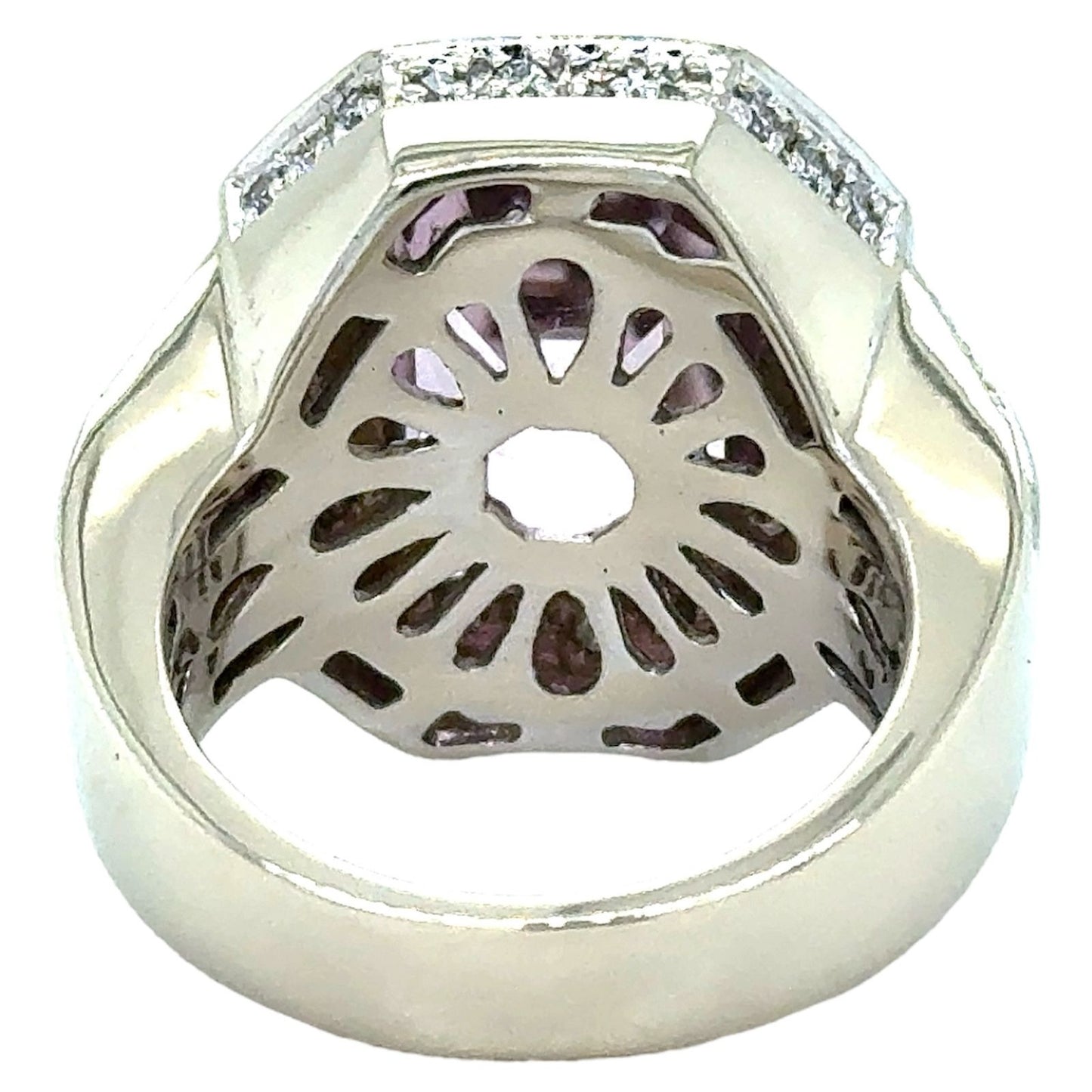 Kunzite & 1/3ctw Diamond 14K White Gold Ring 16.8g Size 7