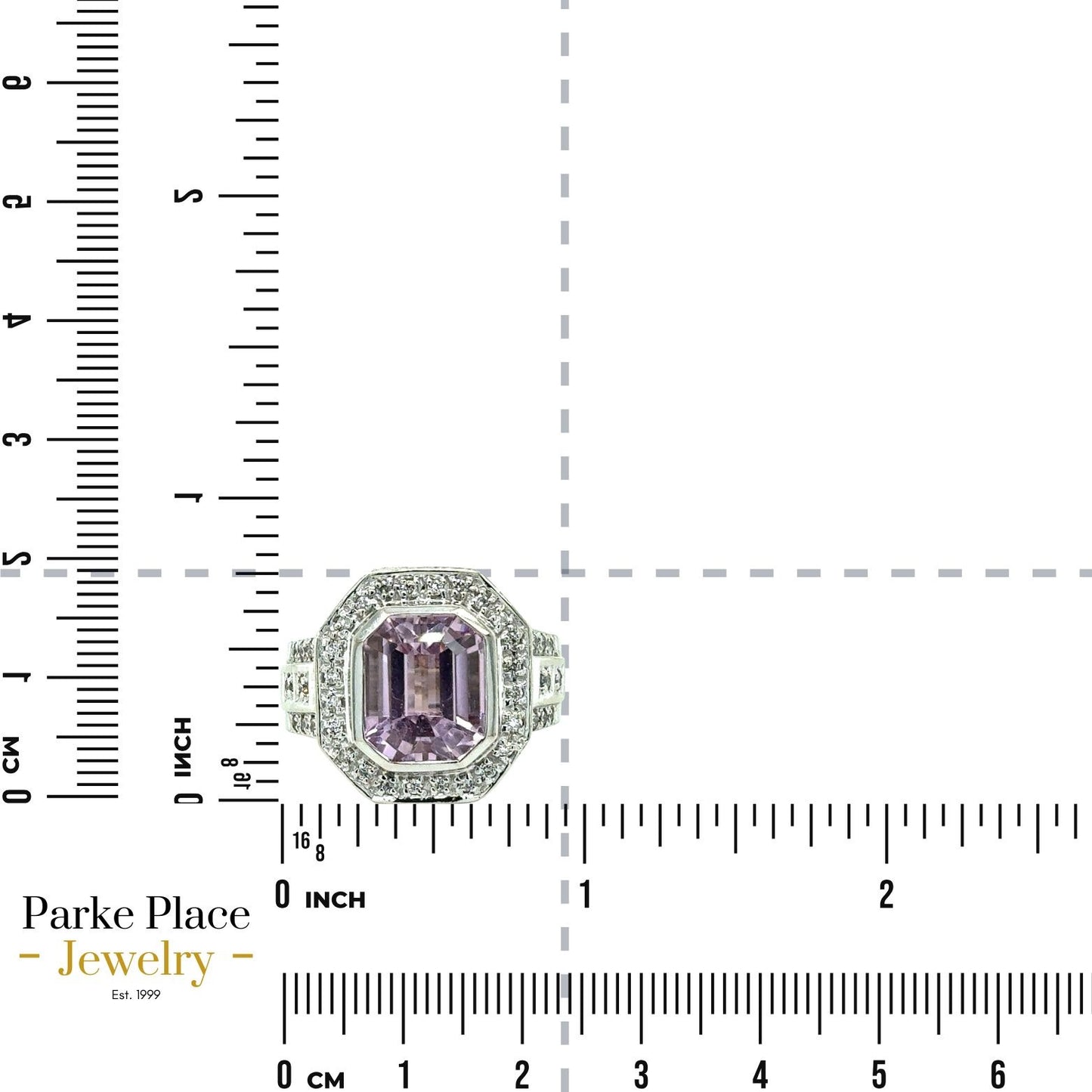 Kunzite & 1/3ctw Diamond 14K White Gold Ring 16.8g Size 7