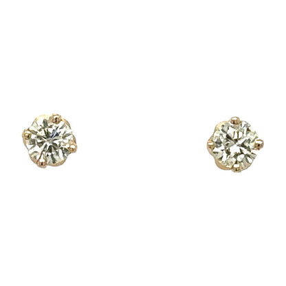 5/8ctw Diamond 14k Yellow Gold Stud Earrings 1.1g (SI1-3,L-N)