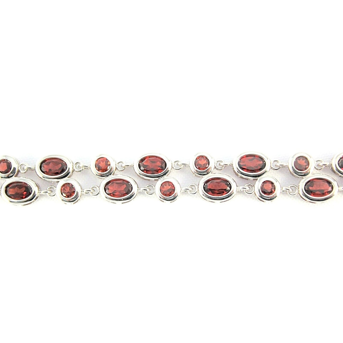 Garnet Bracelet REAL SOLID .925 STERLING SILVER 16.3 g