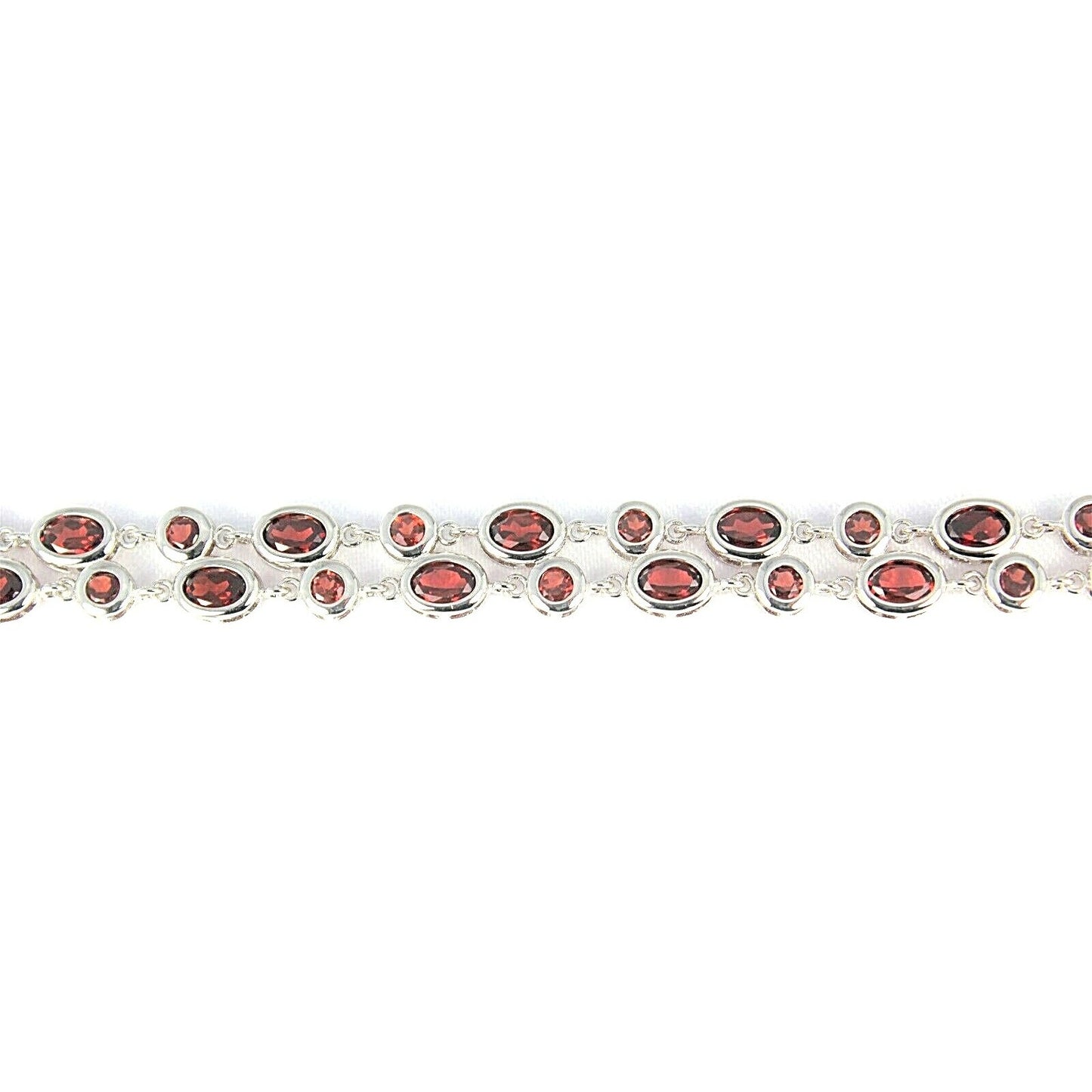 Garnet Bracelet REAL SOLID .925 STERLING SILVER 16.3 g